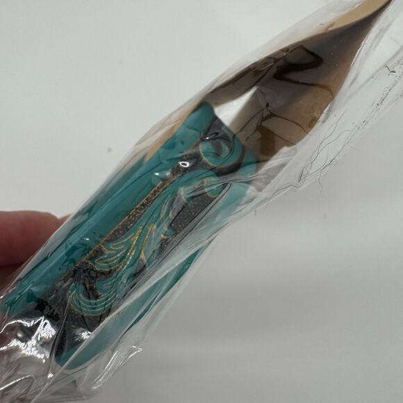 Justin Turquoise Leather Bracelet Tooled Western Cuff Cowgirl Jewelry NEW - Picture 6 of 7